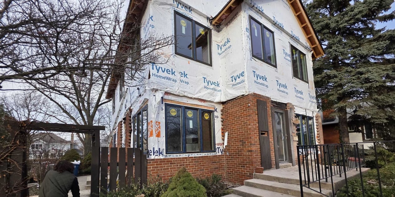 Progress photo of a second-story addition in Naperville by J&J Construction