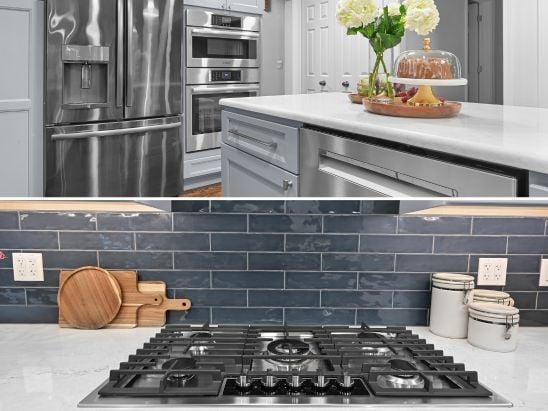 Image of a J&J Construction kitchen remodel with a gas range cooktop and stainless appliances in Naperville, IL