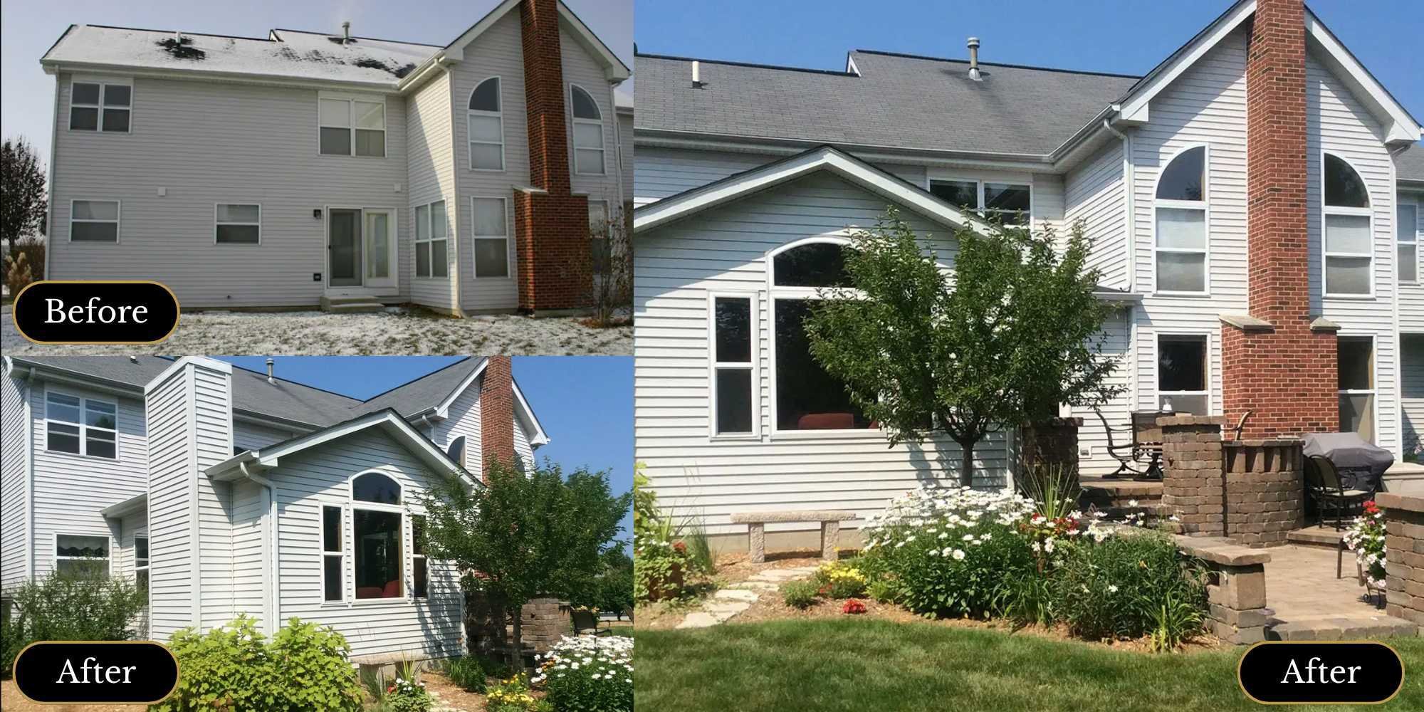Before and After photos of an home addition transformation by J&J Construction in Aurora, IL