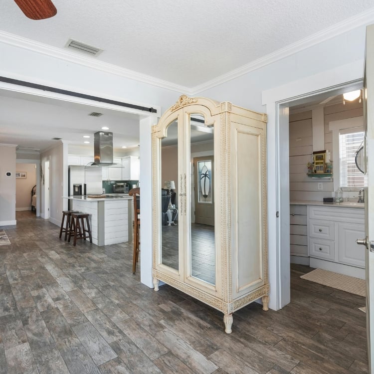 antique cabinet in contemporaty home