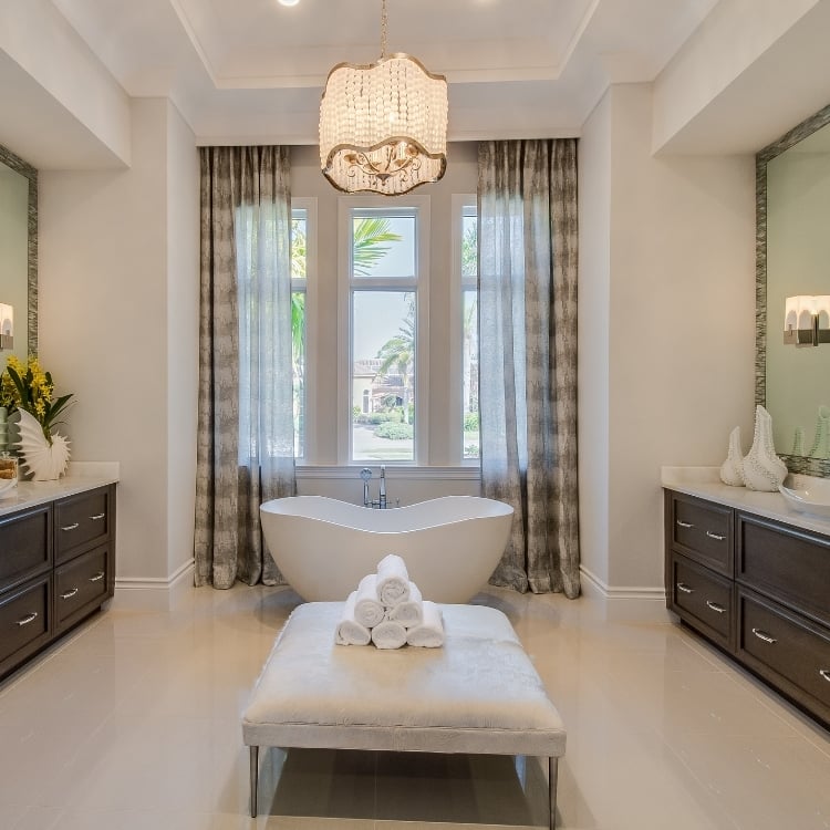 master bathroom with standalone tub