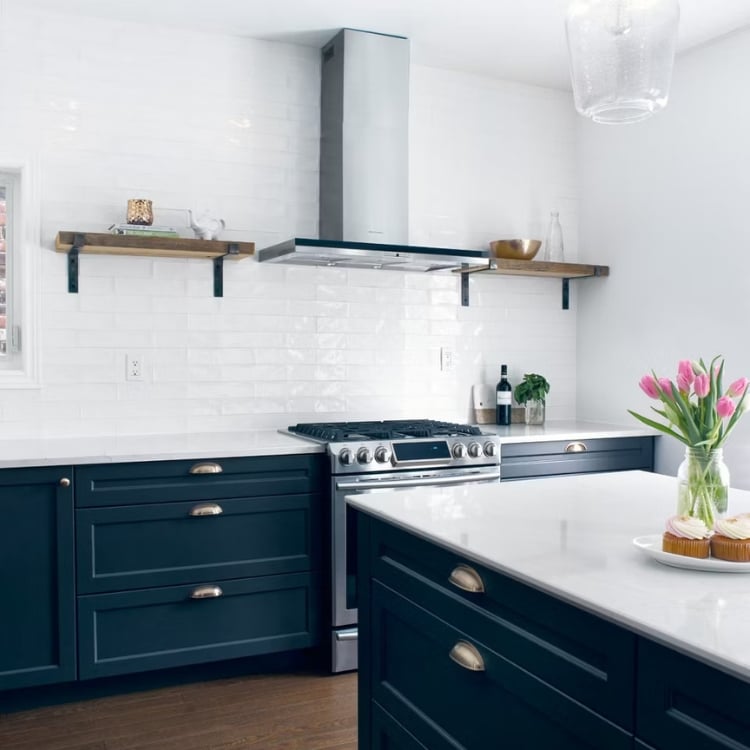 navy kitchen cabinets