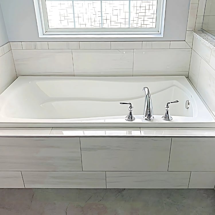 Image of the soaking tub in a bathroom remodel by J&J Construction in Oswego, IL