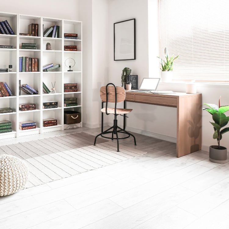 home office with natural light