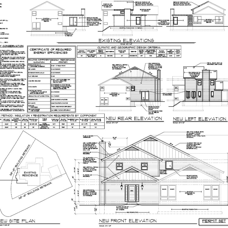 two story addition blueprints