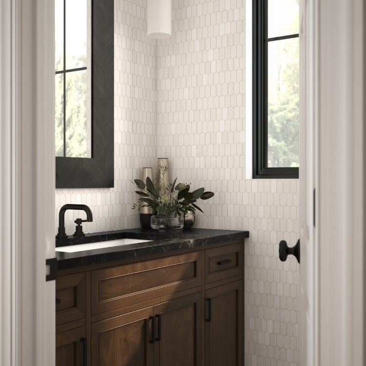 dark wood bathroom vanity