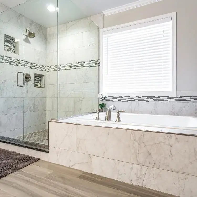A Big St. Charles Master Bathroom Reveal by J&J Construction