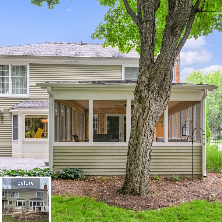 Custom Screened Porch for Family Living by J&J Construction