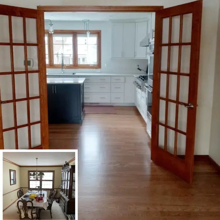 Eat-In Kitchen and Powder Room: Space Reimagined by J&J Construction