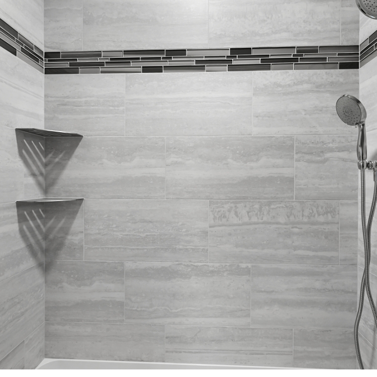 Image of the shower textures installed by J&J Construction in Naperville, IL