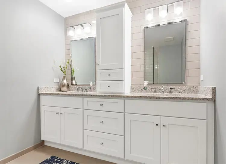 white bathroom vanity