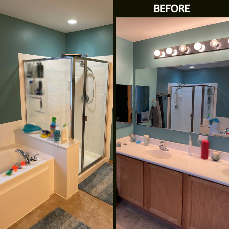 Image of before the bathroom remodel by J&J Construction in Oswego, IL