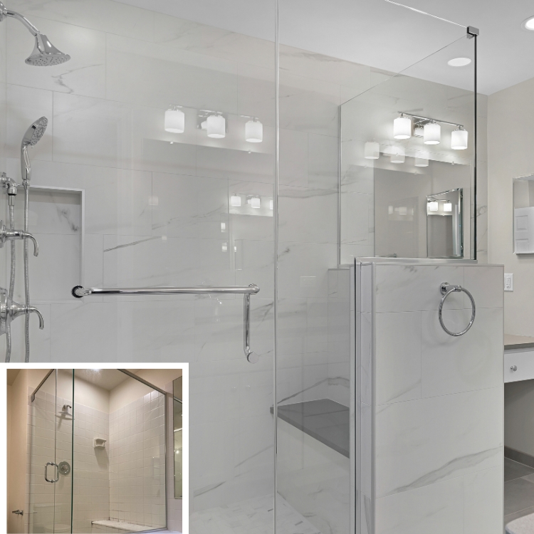 Primary Bathroom in Glen Ellyn Reimagined by J&J Construction