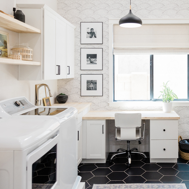 laundry room with work station