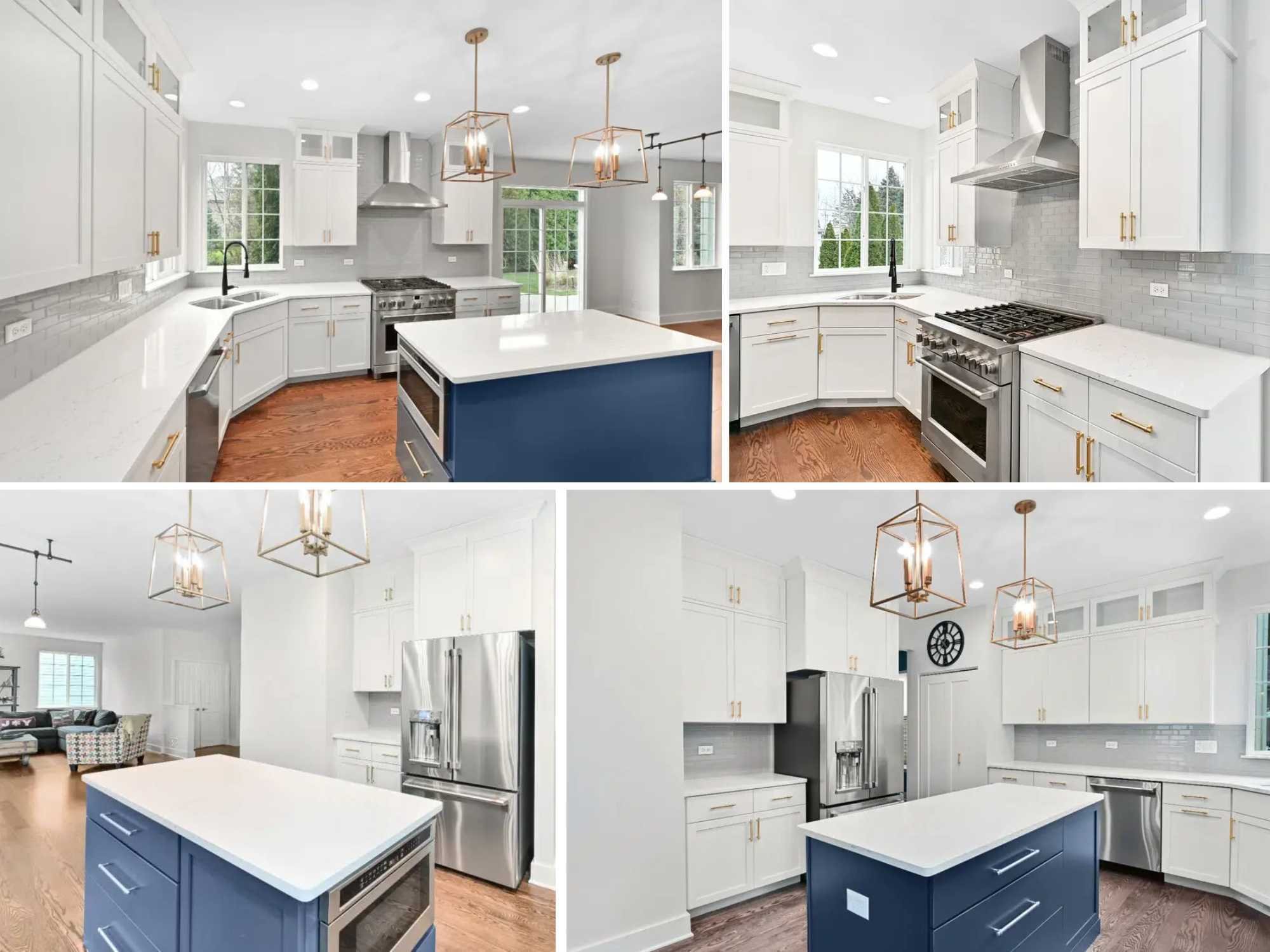 Image of a remodeled kitchen showing different angles of the layout in Downers Grove, IL