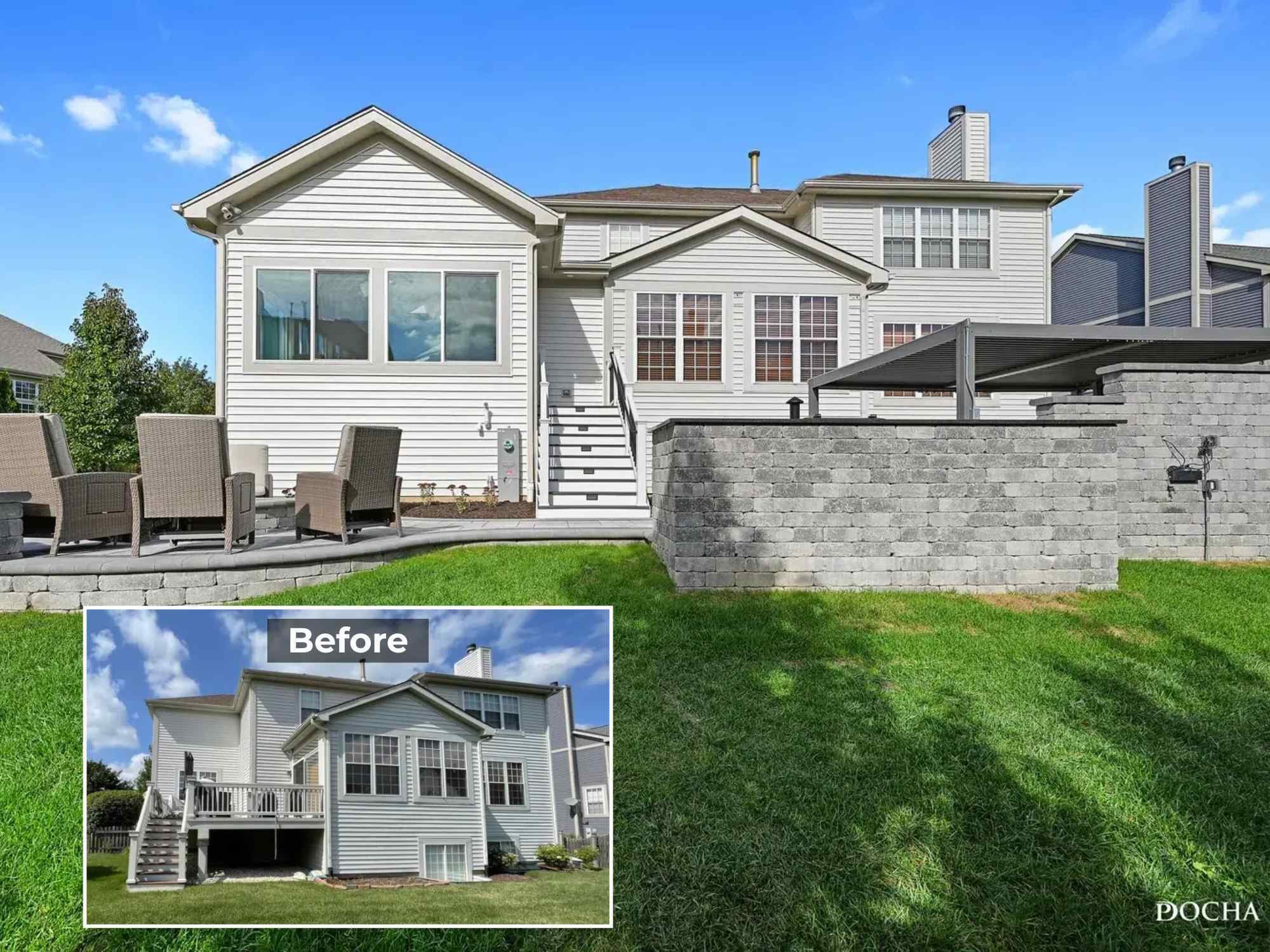 Image of before and after an addition remodel by J&J Construction in Plainfield, IL