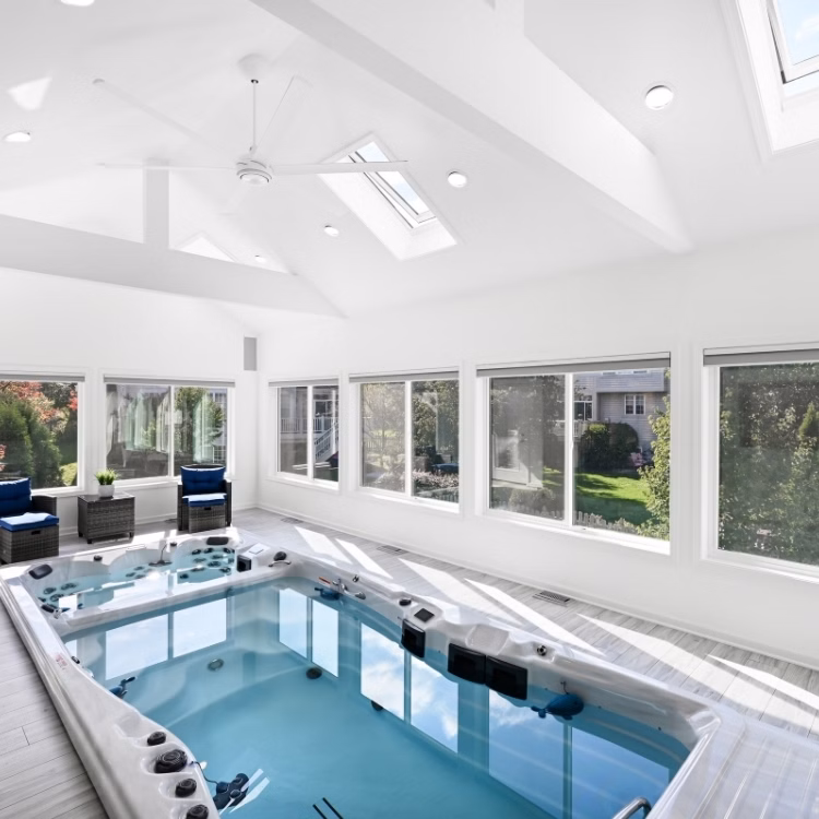 four season room with pool