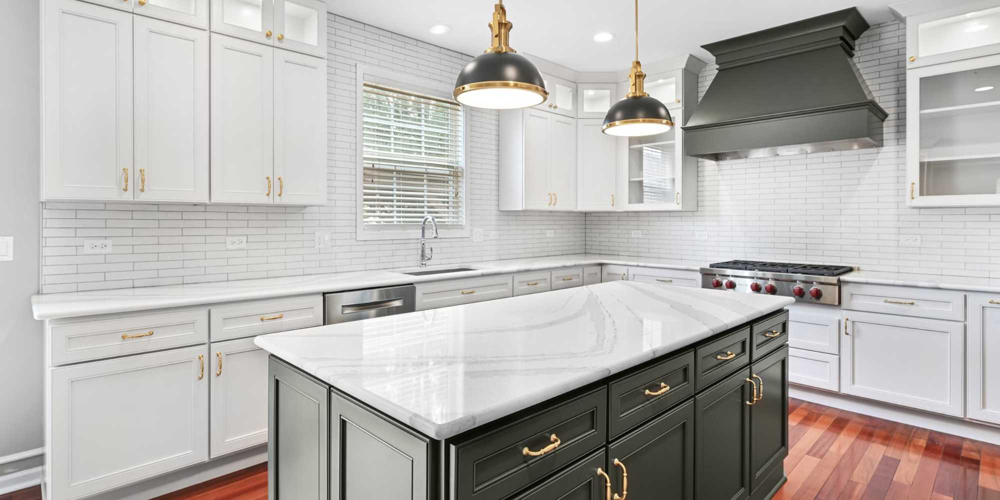Naperville kitchen remodel by J&J Construction with white cabinets