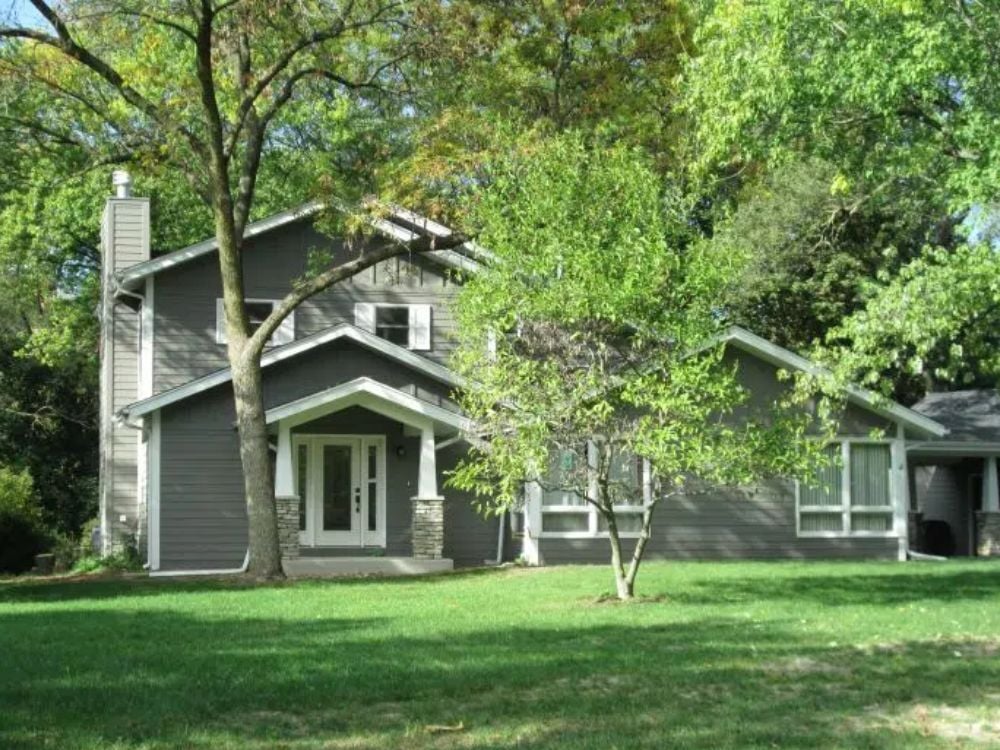 Custom room addition with front entry remodel by J&J Construction in Naperville, IL