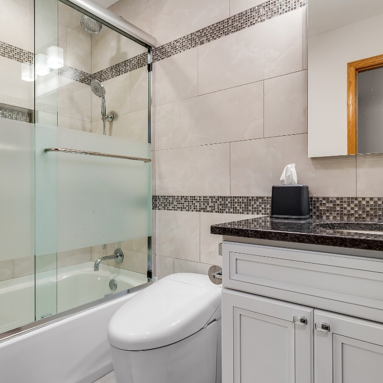 guest bathroom with tub