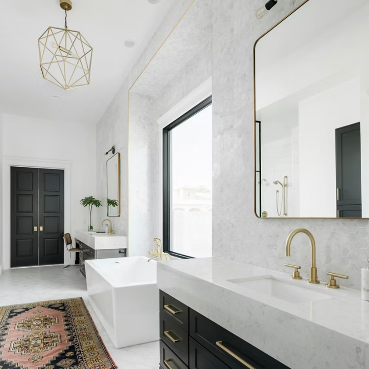 luxurious bathroom gold fixtures