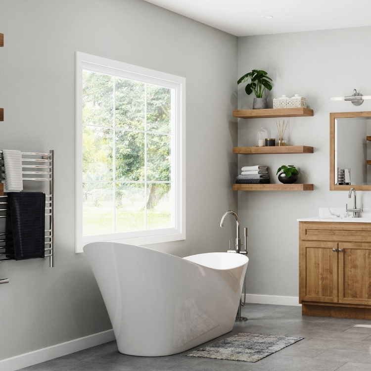 bathroom design with towel warmer