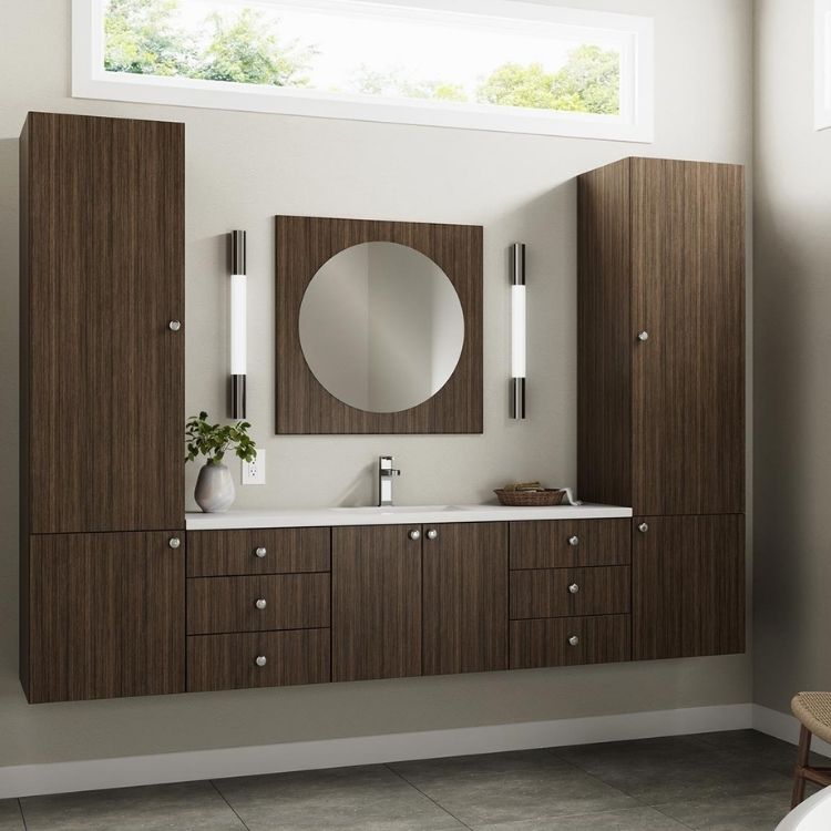 Modern floating bathroom vanity