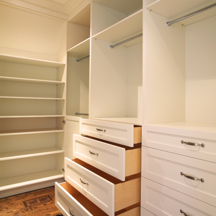 walk in closet with drawers