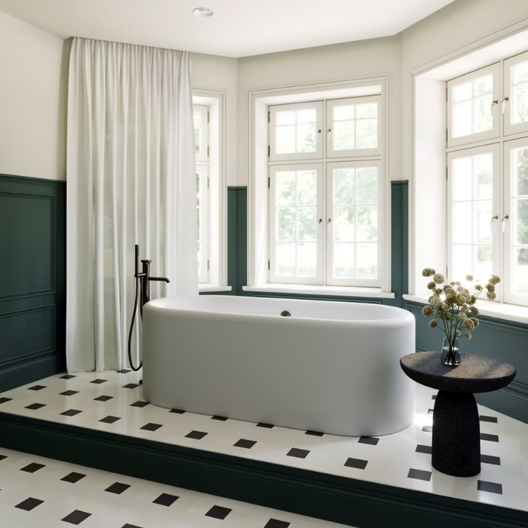 stand alone tub wainscoting