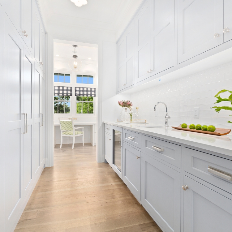 Butler's pantry with white cabinets