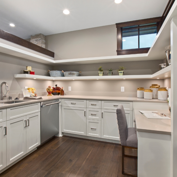 Butler's pantry with shelves