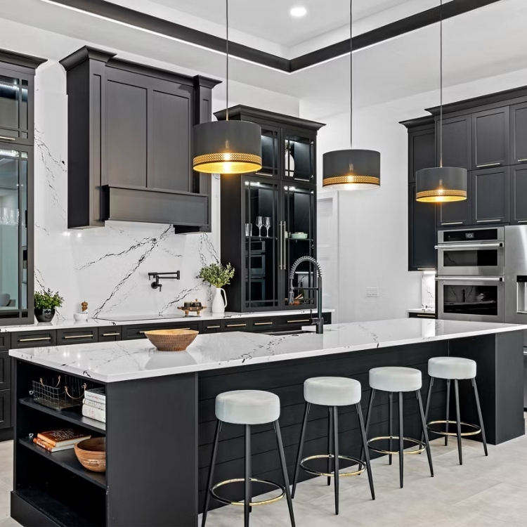 large kitchen island with seating