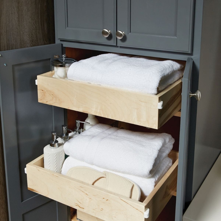 concealed drawers in bathroom vanity