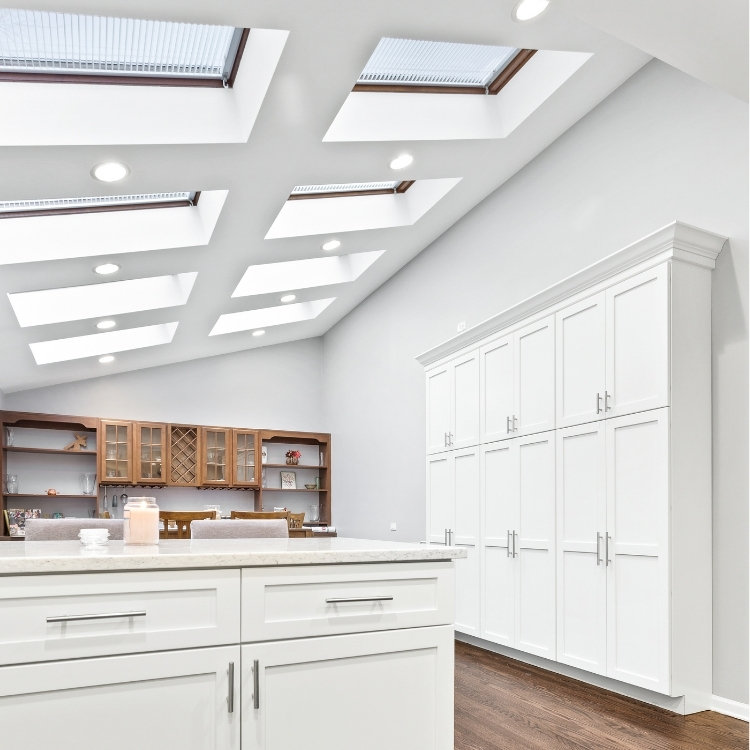 kitchen with skylights