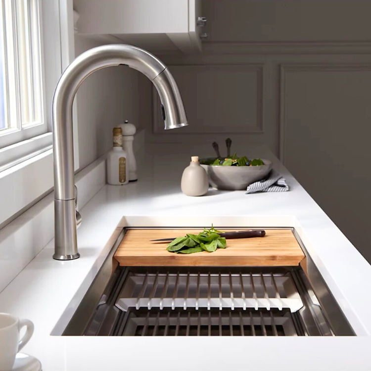 cutting board and sink workstation