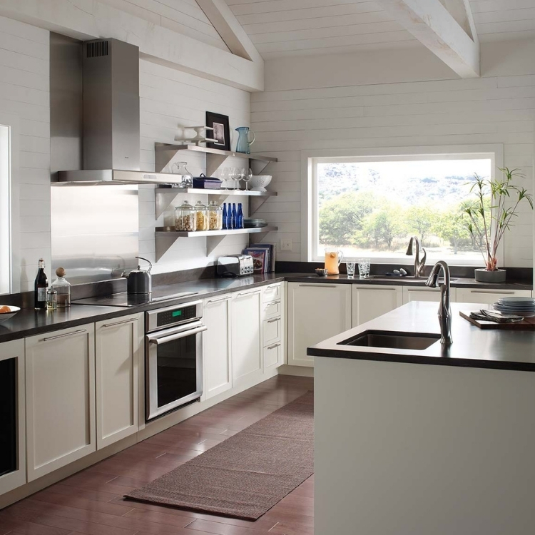 sleek overlay kitchen cabinet design