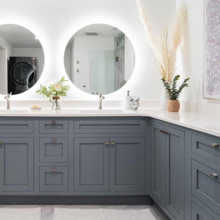 dark gray bathroom vanity