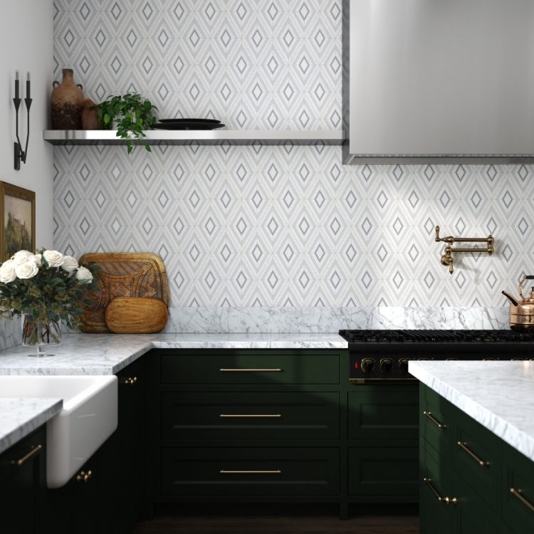 geometric kitchen backsplash tile