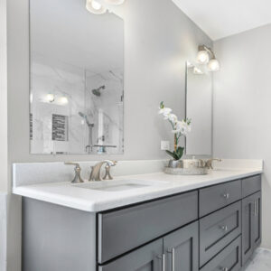 gray bathroom vanity